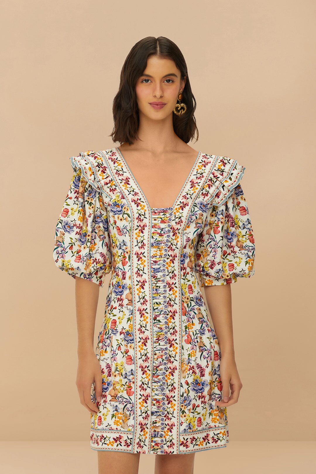 Off-White Greek Garden Mini Dress