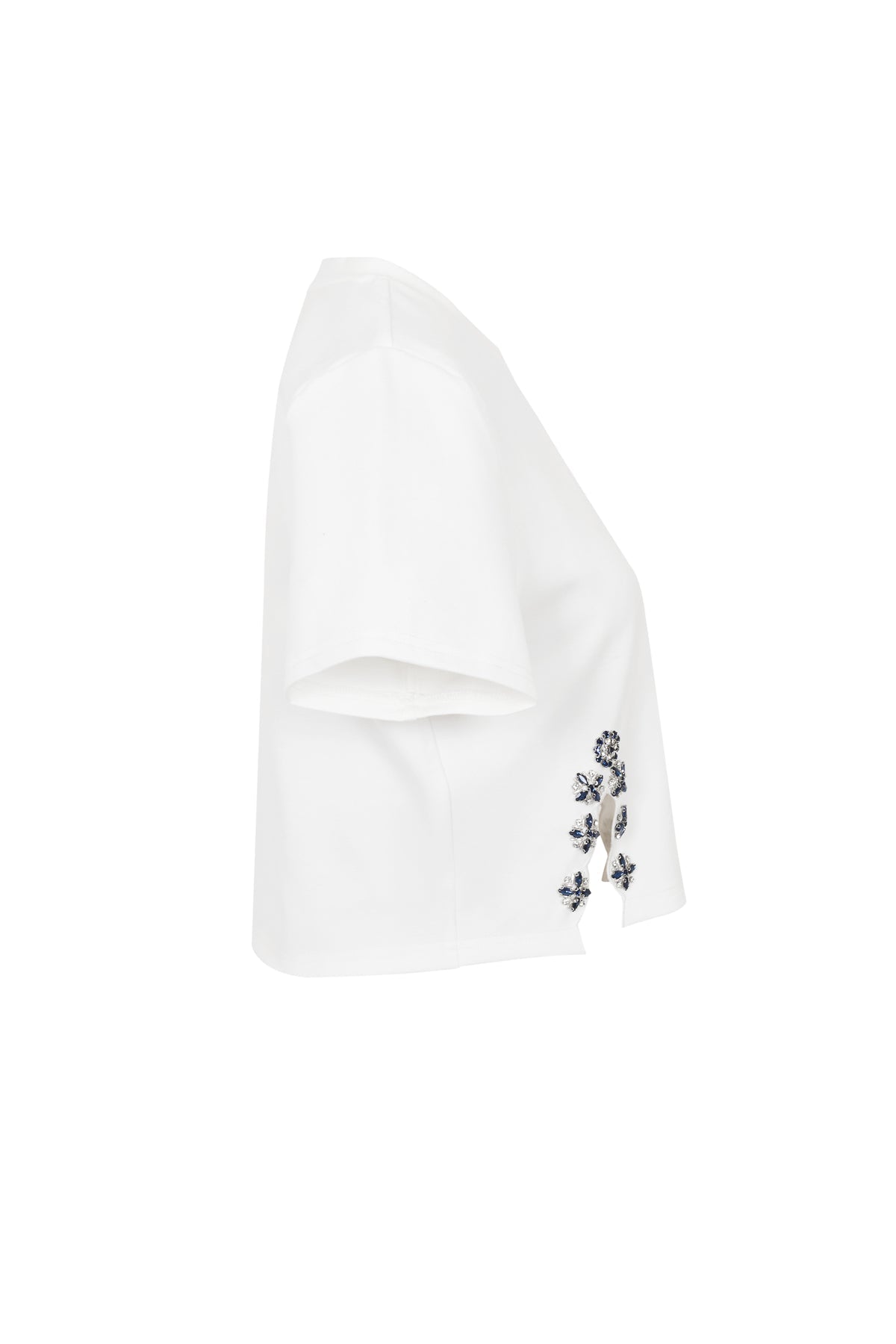 Juliana Embellished Crop Top - White