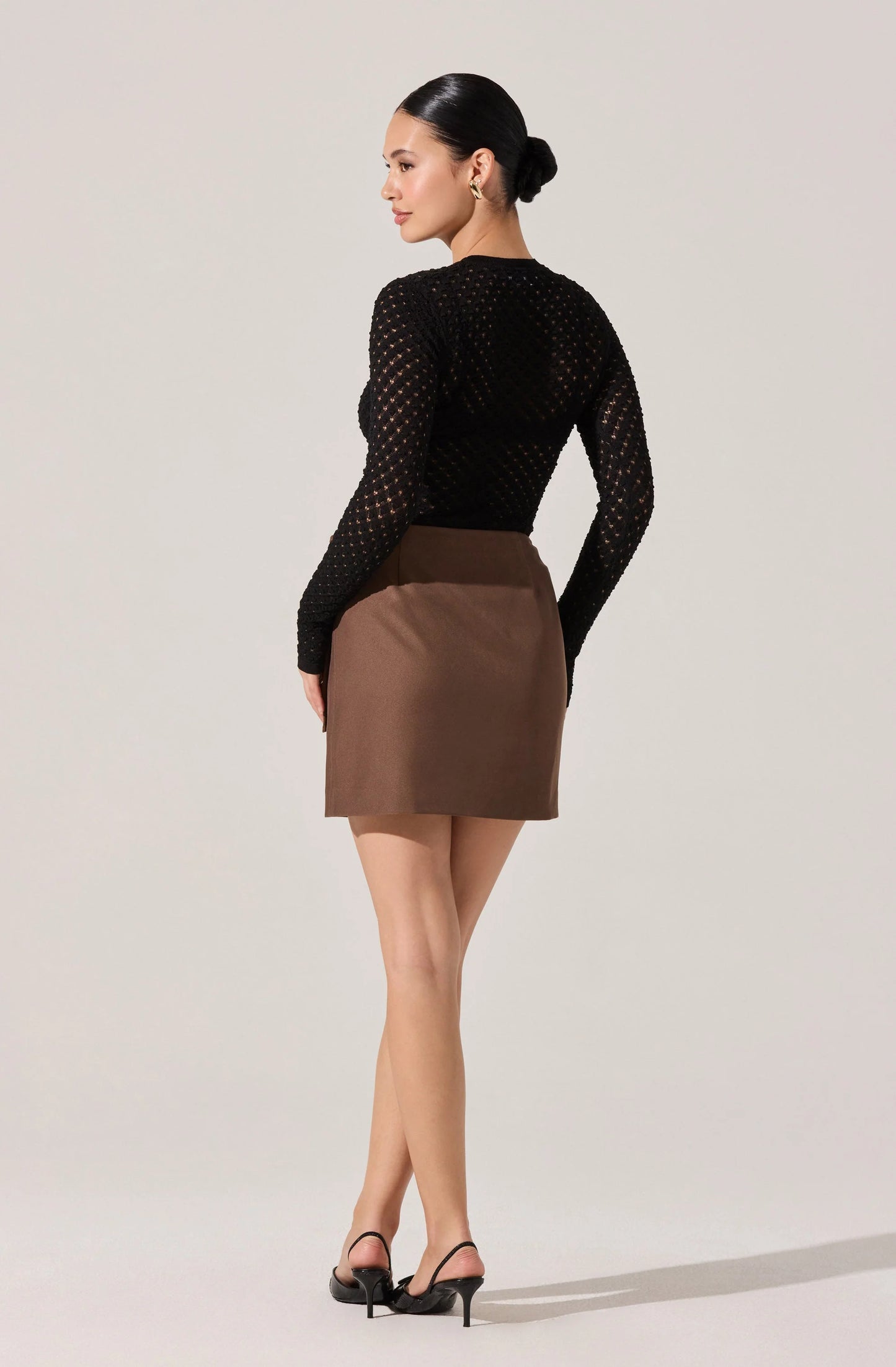 Dex Textured Sweater Top-Black