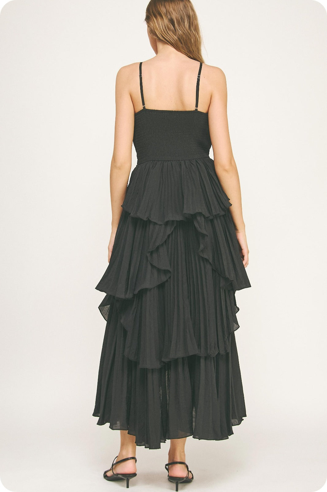 Noir Ruffle High-Low Dress