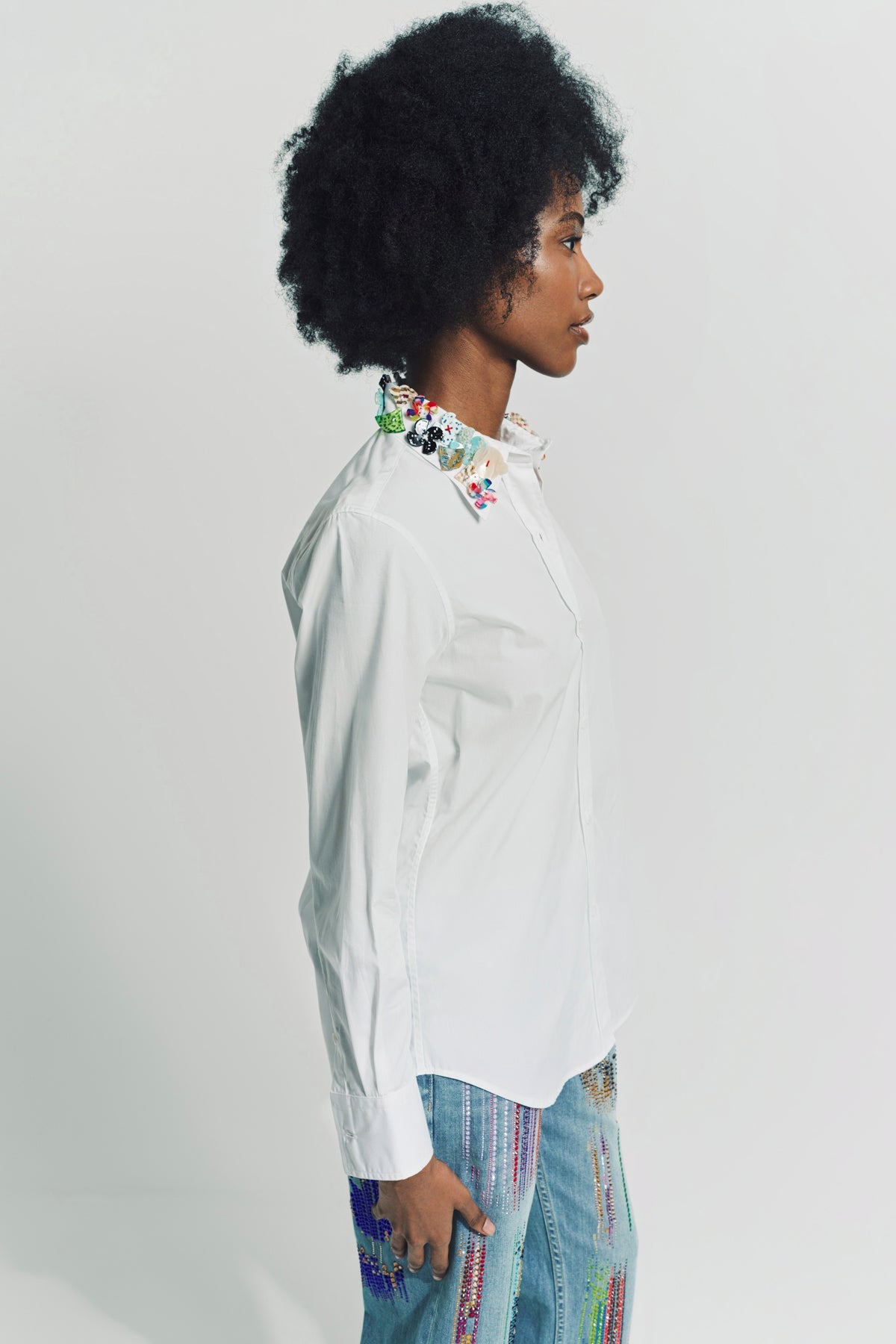 Floral Appliqué Shirt