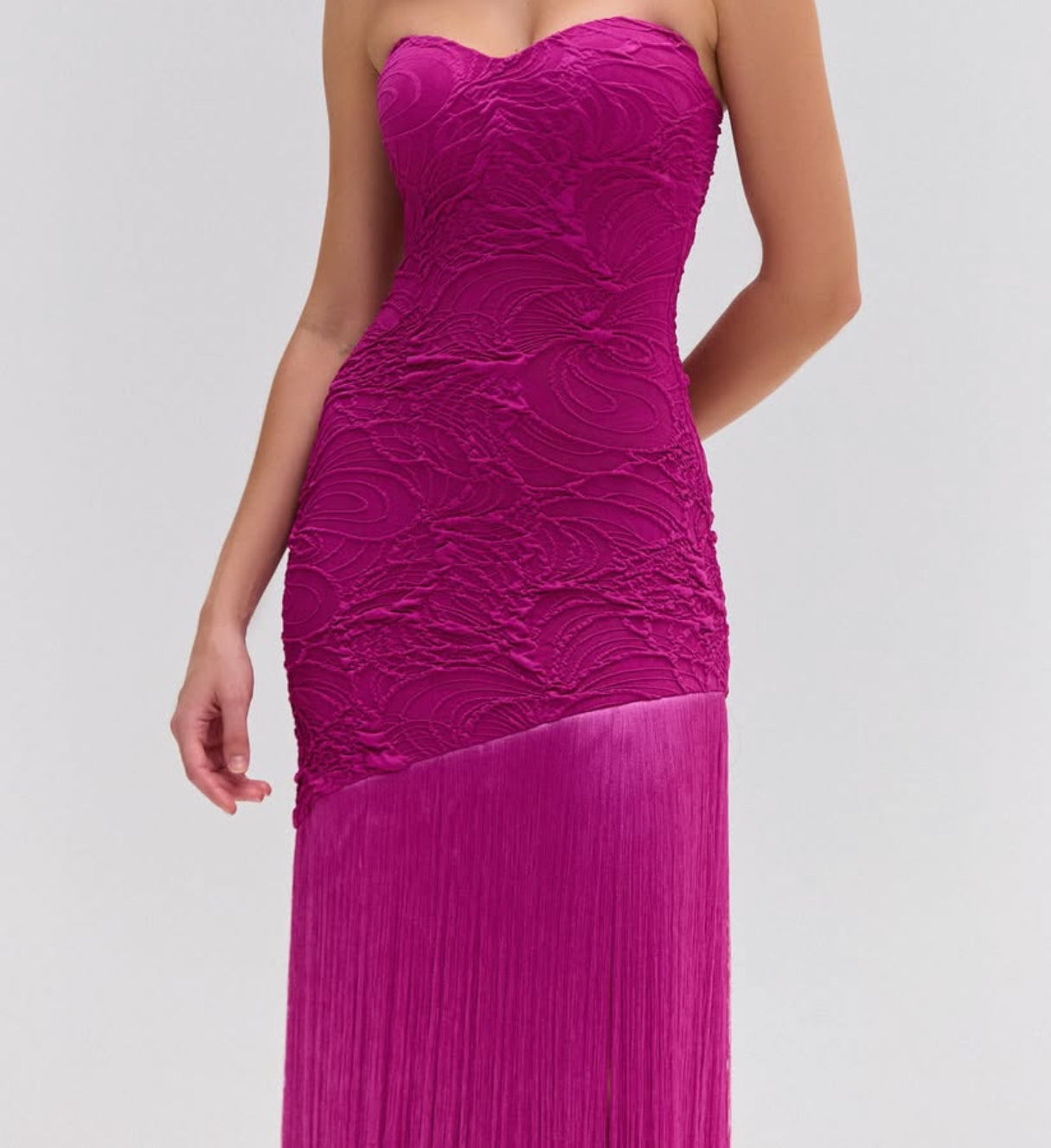 FRINGES DRESS FUCHSIA