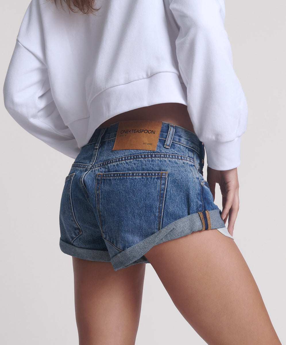 Bandits Denim Shorts - Blue Love
