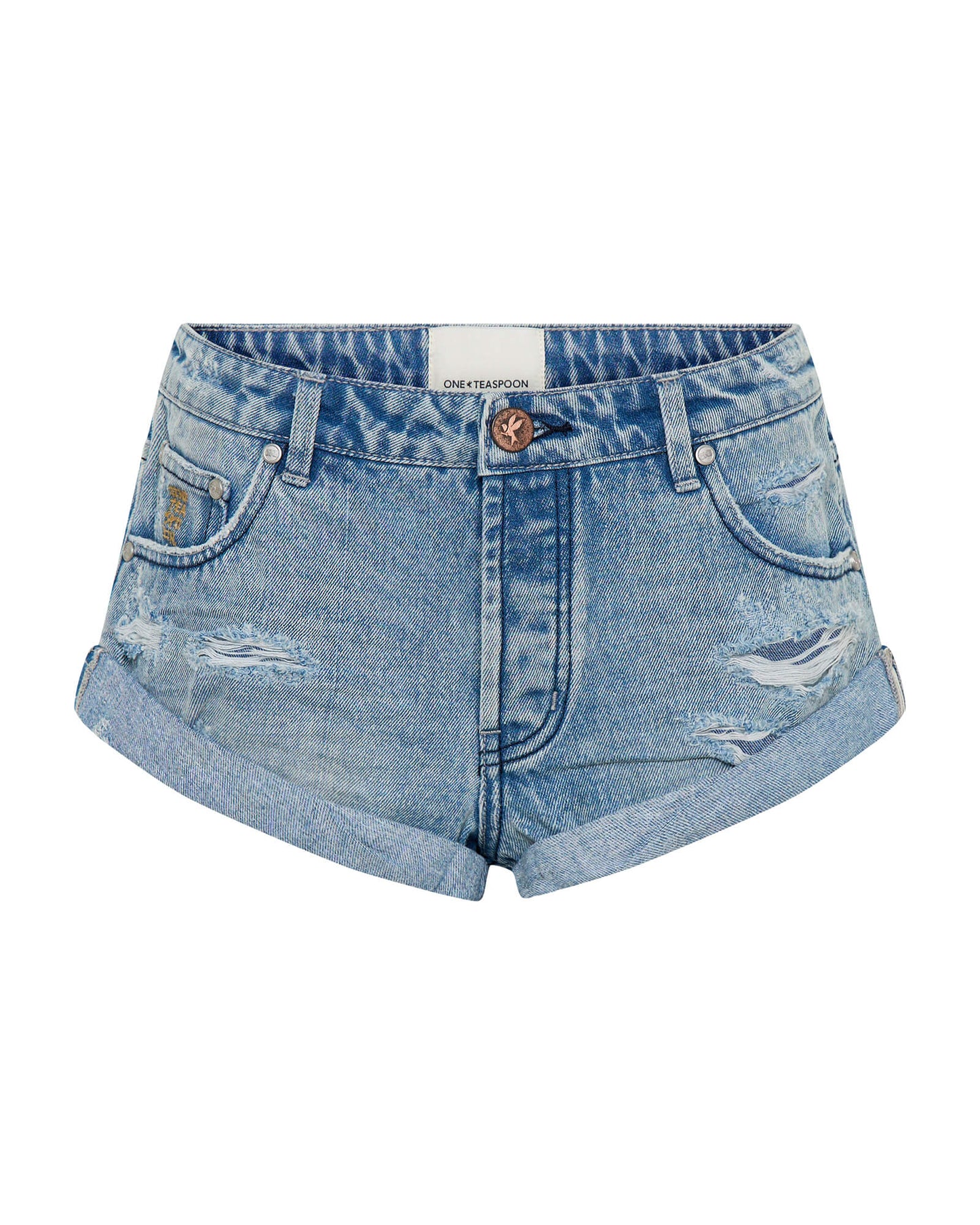Bandits Messed Up Denim Shorts - Salty Dog Blue