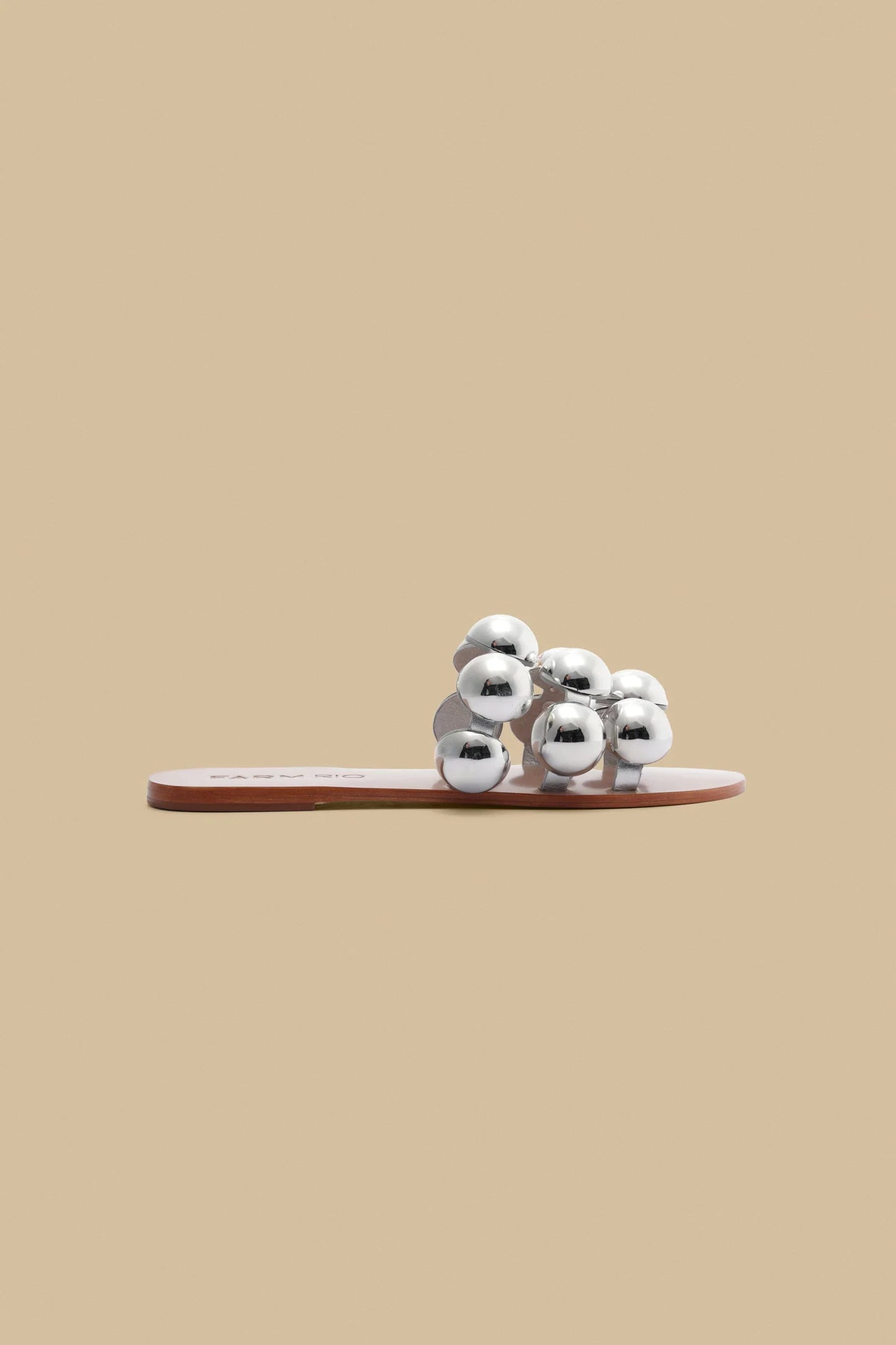 Silver Color Beads Flat Sandal