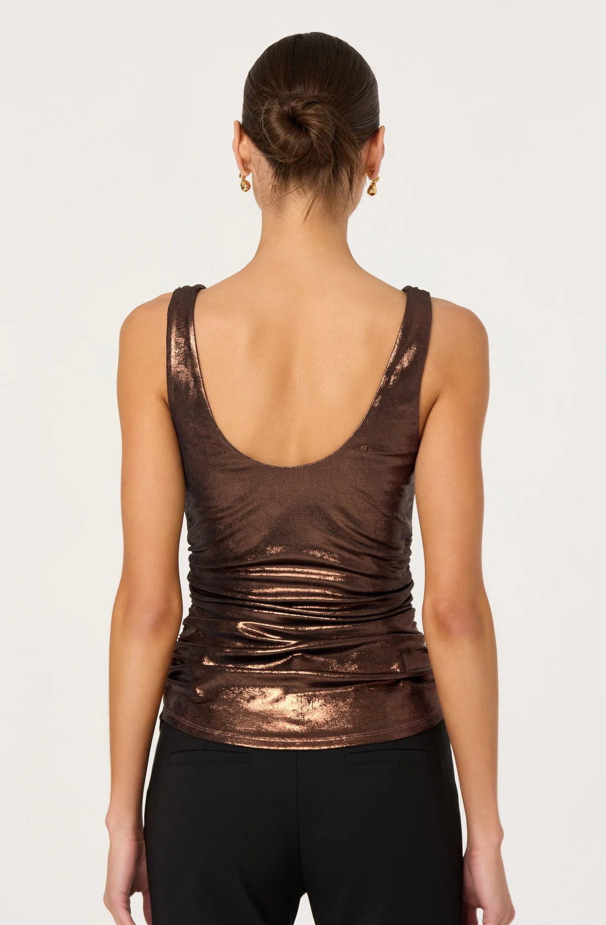 Leanne Metallic Cowl Neck Top