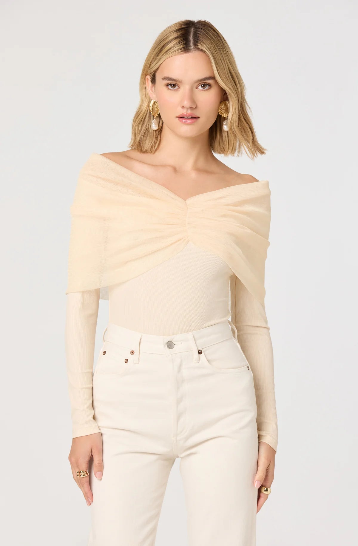 Julieta Ribbed Off Shoulder Top