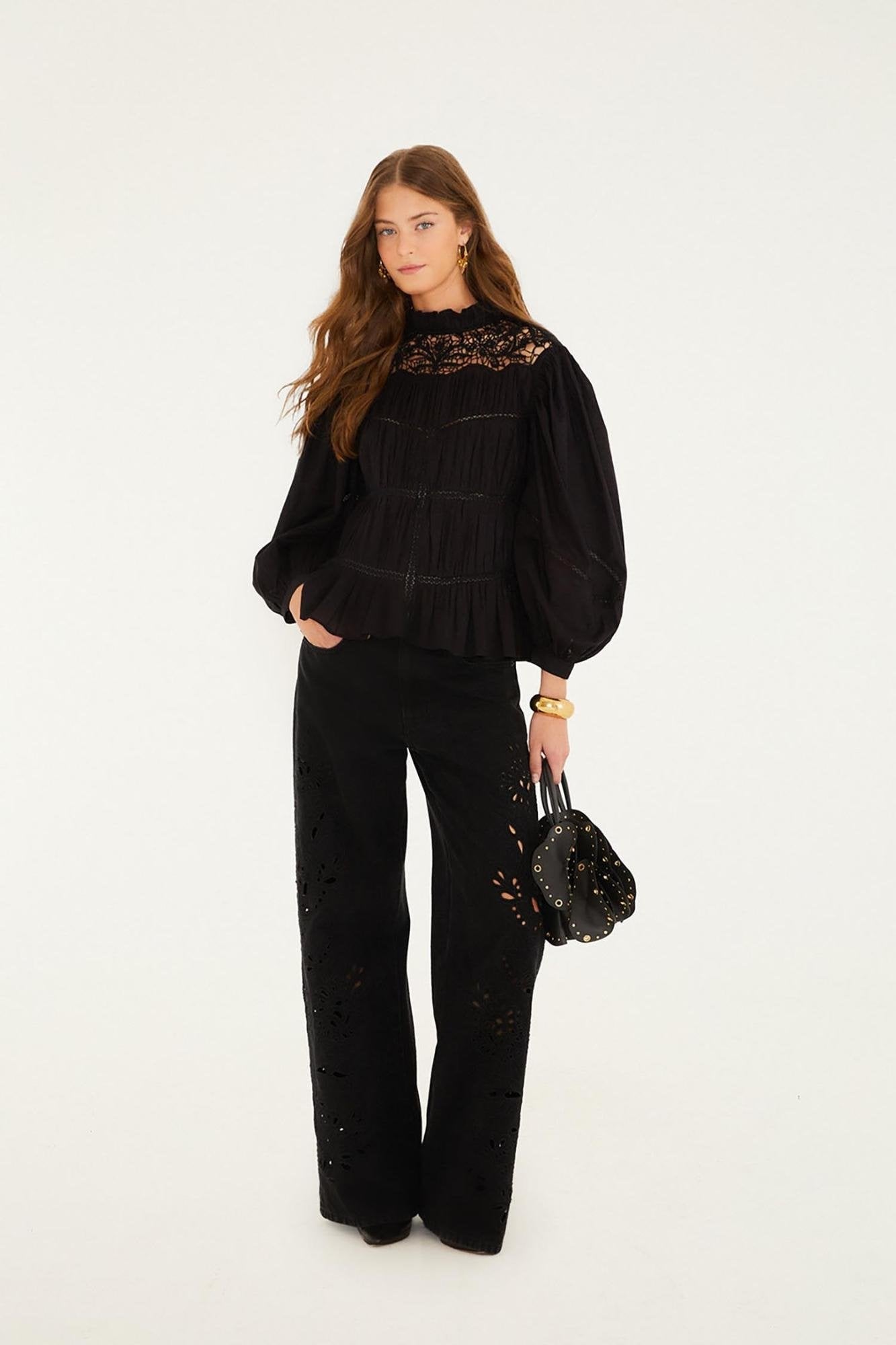 Richelieu high-rise wide leg Denim pants