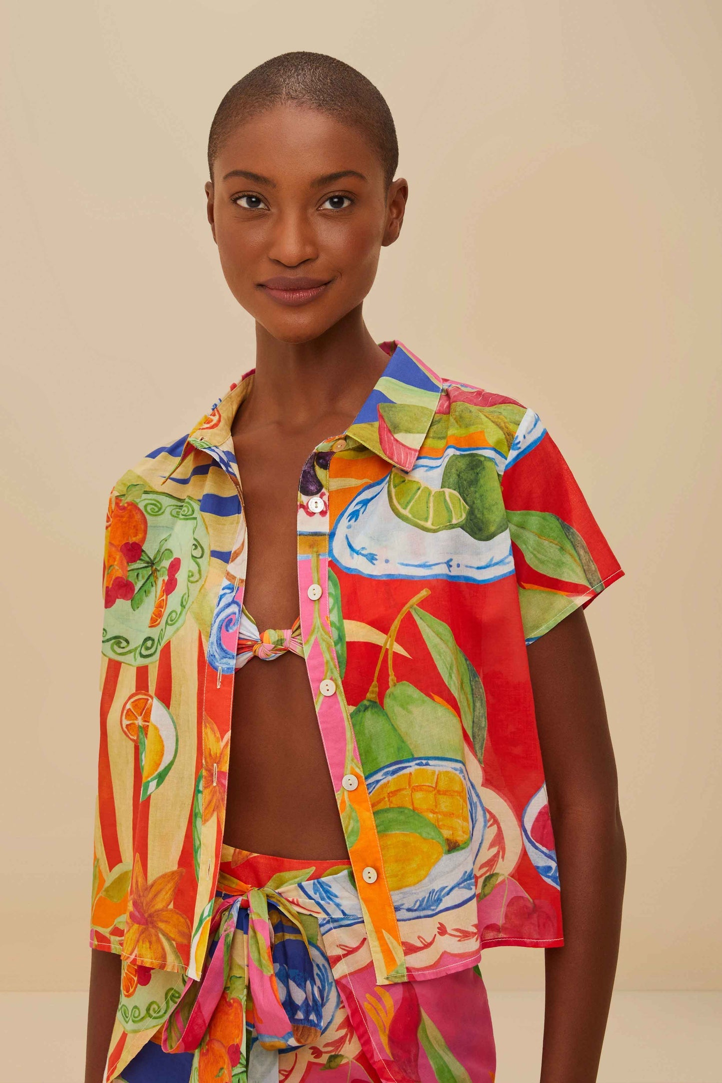 Multicolor Summer Picnic Shorts Set