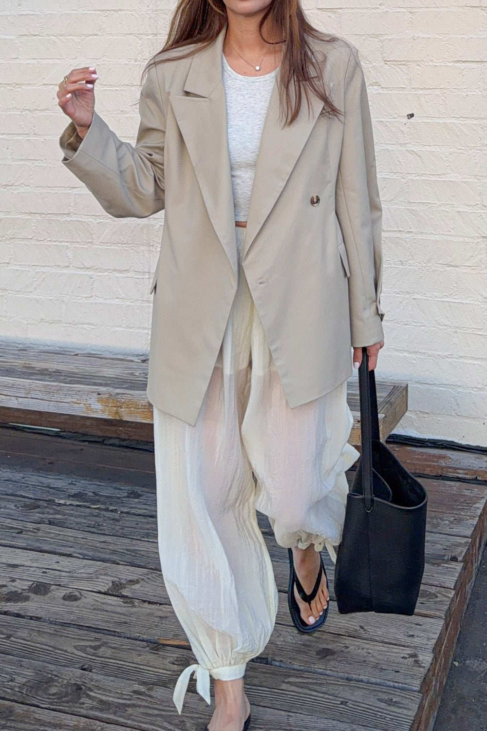 Ivory Sheer Organza Pants