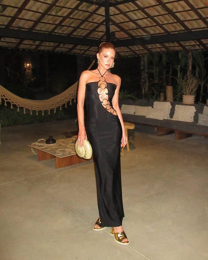 Anna Long Black Dress