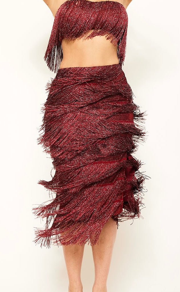Fringe Two-Piece Set-Ruby