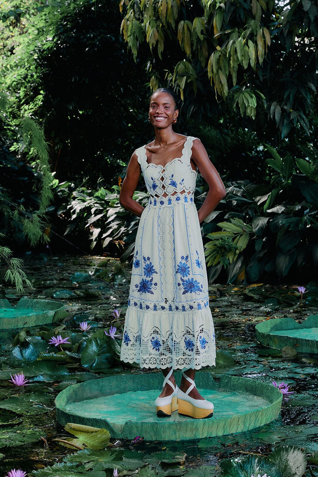 Off-White Richelieu Sunflower Midi Dress