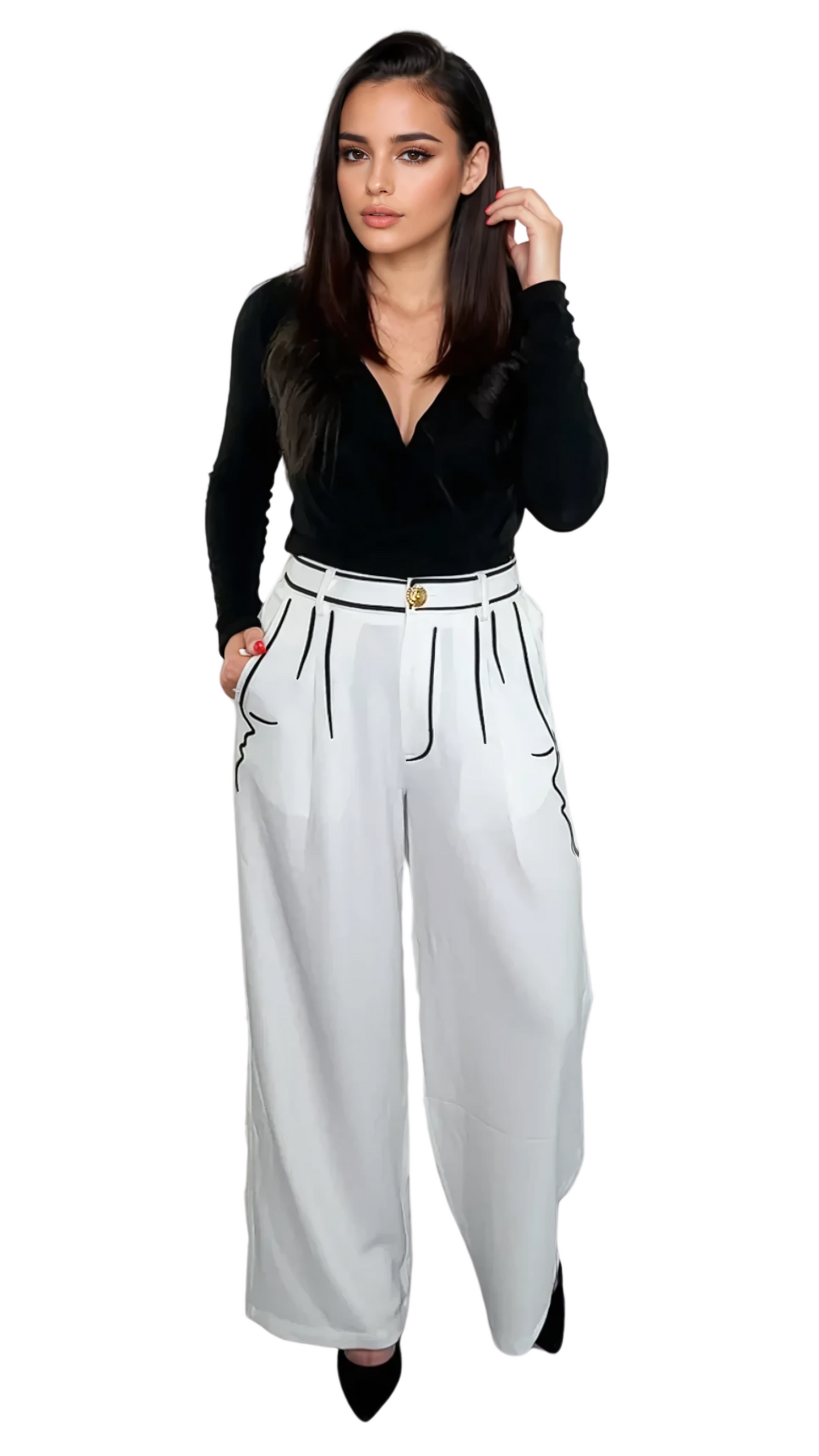 Silhouette Pants- White