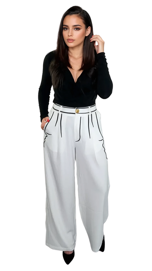 Silhouette Pants- White