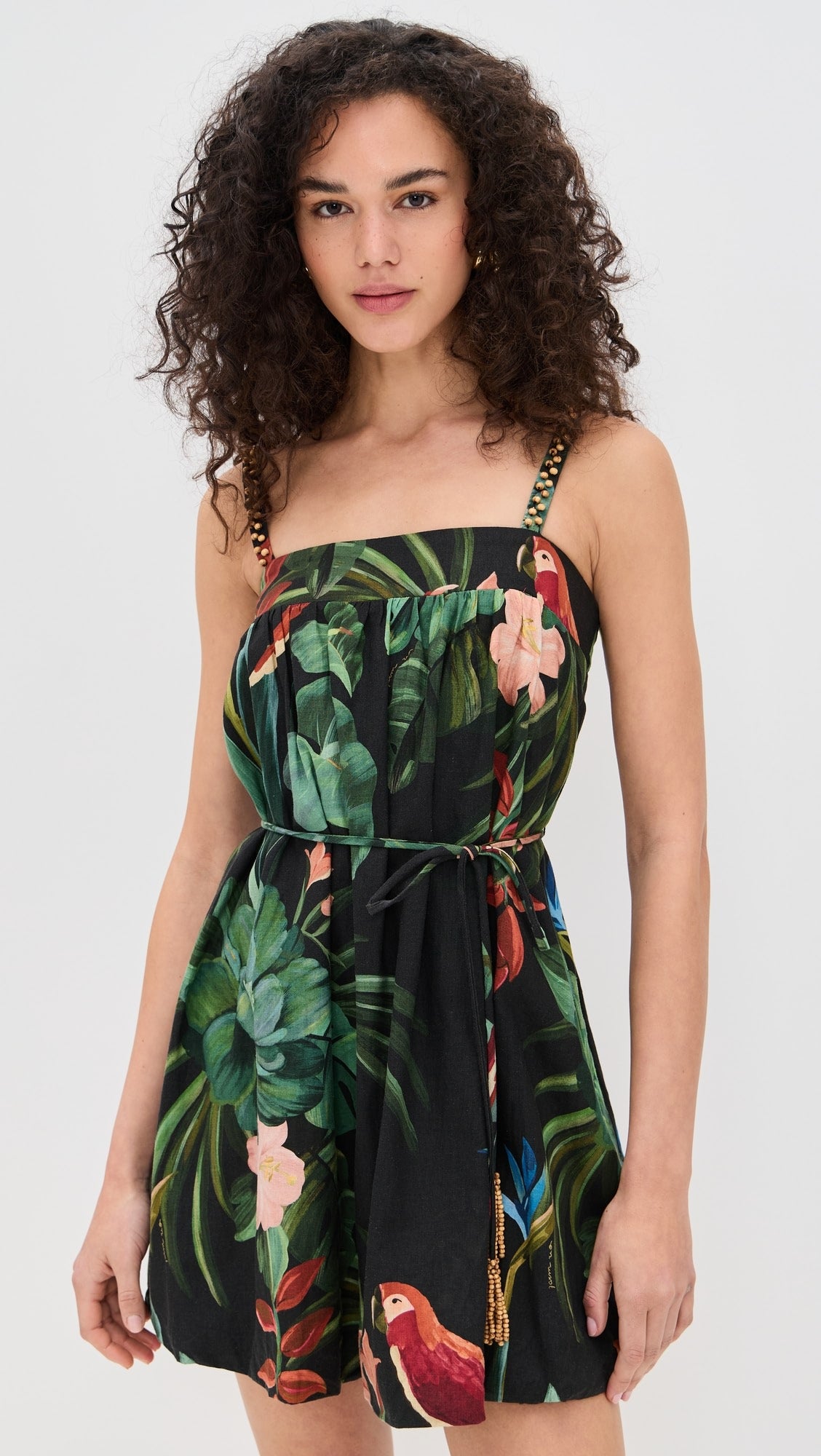 Black Midnight Macaw Fiesta Mini Dress