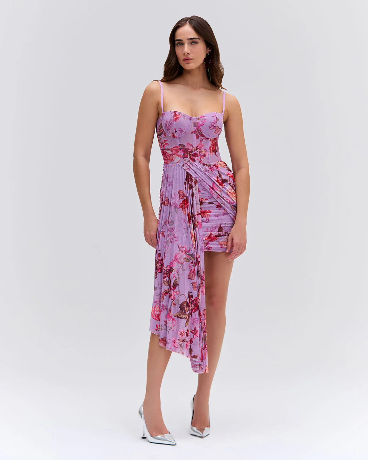 FLORAL HAZE BUSTIER MINI DRESS