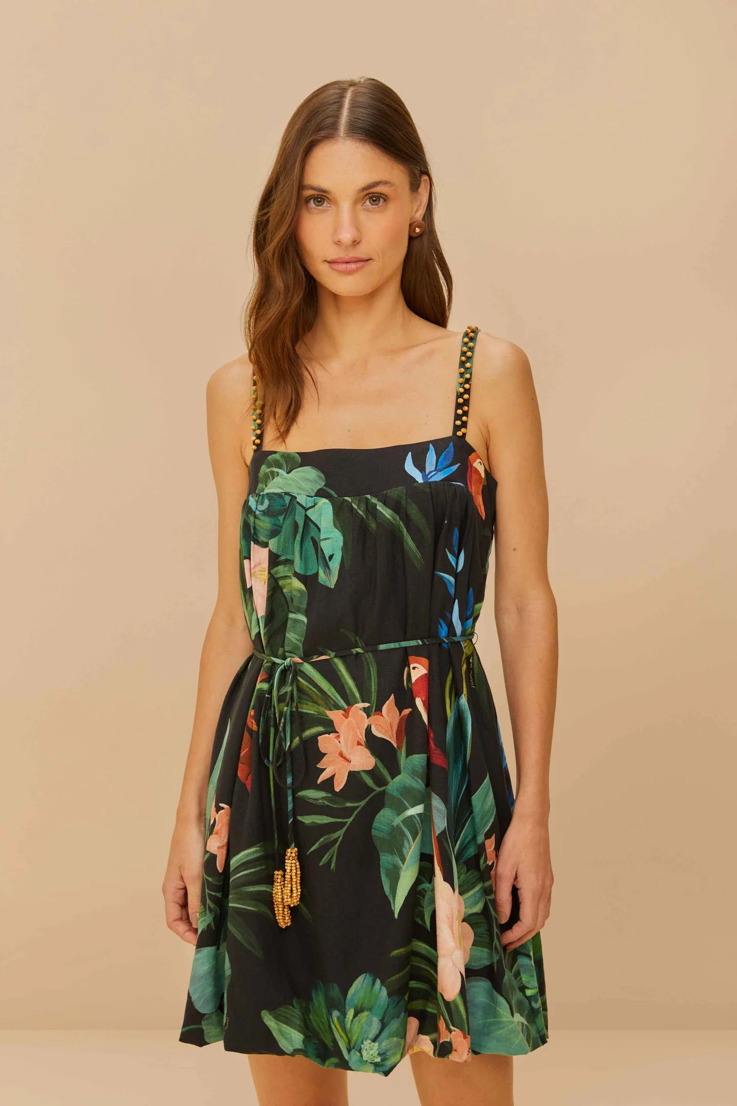 Black Midnight Macaw Fiesta Mini Dress