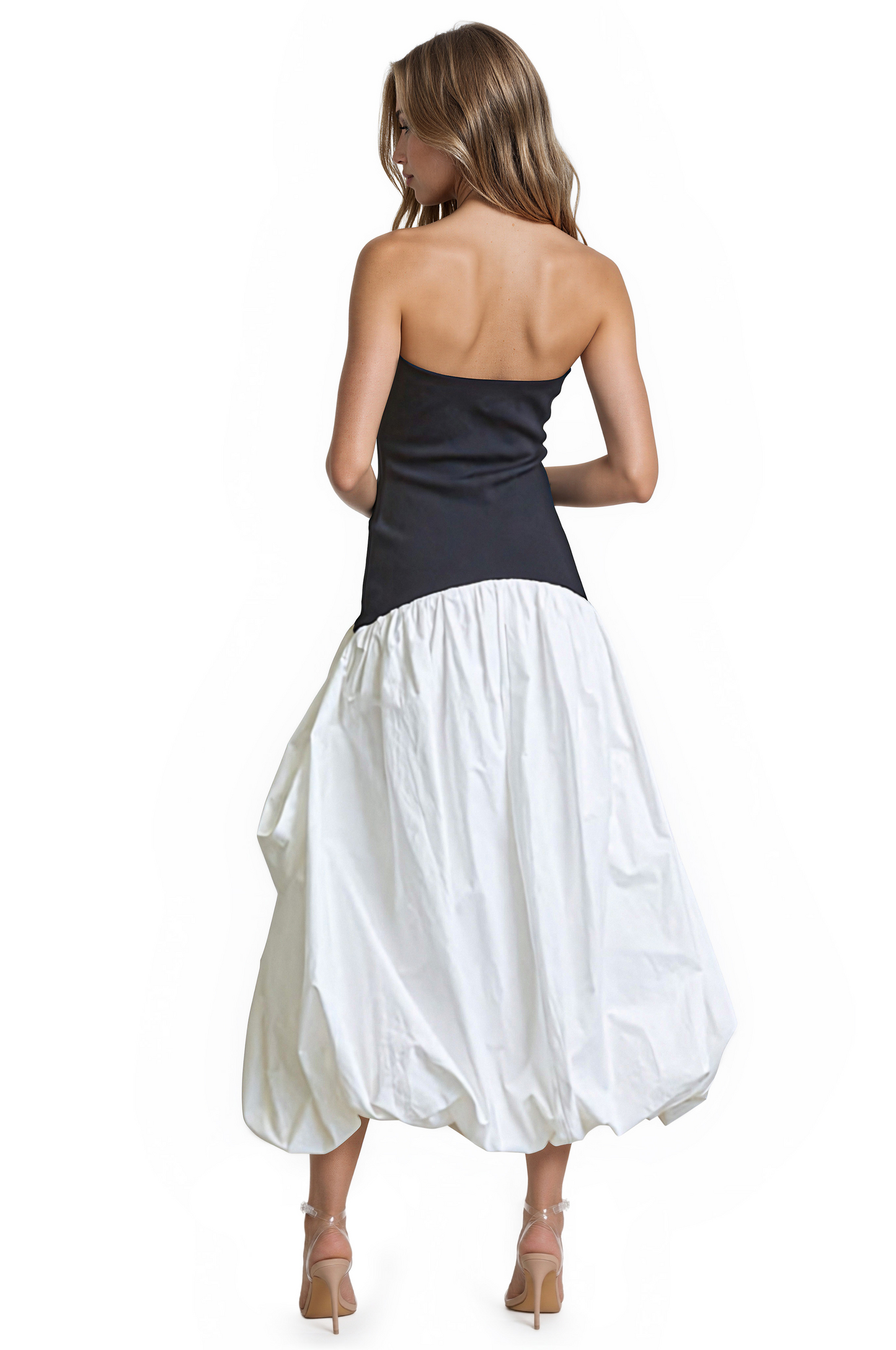 Monochrome Bubble Midi Dress