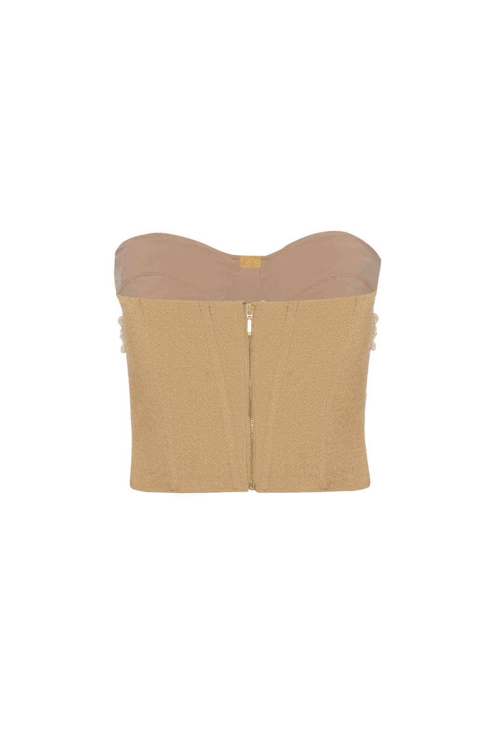 BEIGE ETHNIC KNIT CROPPED TOP
