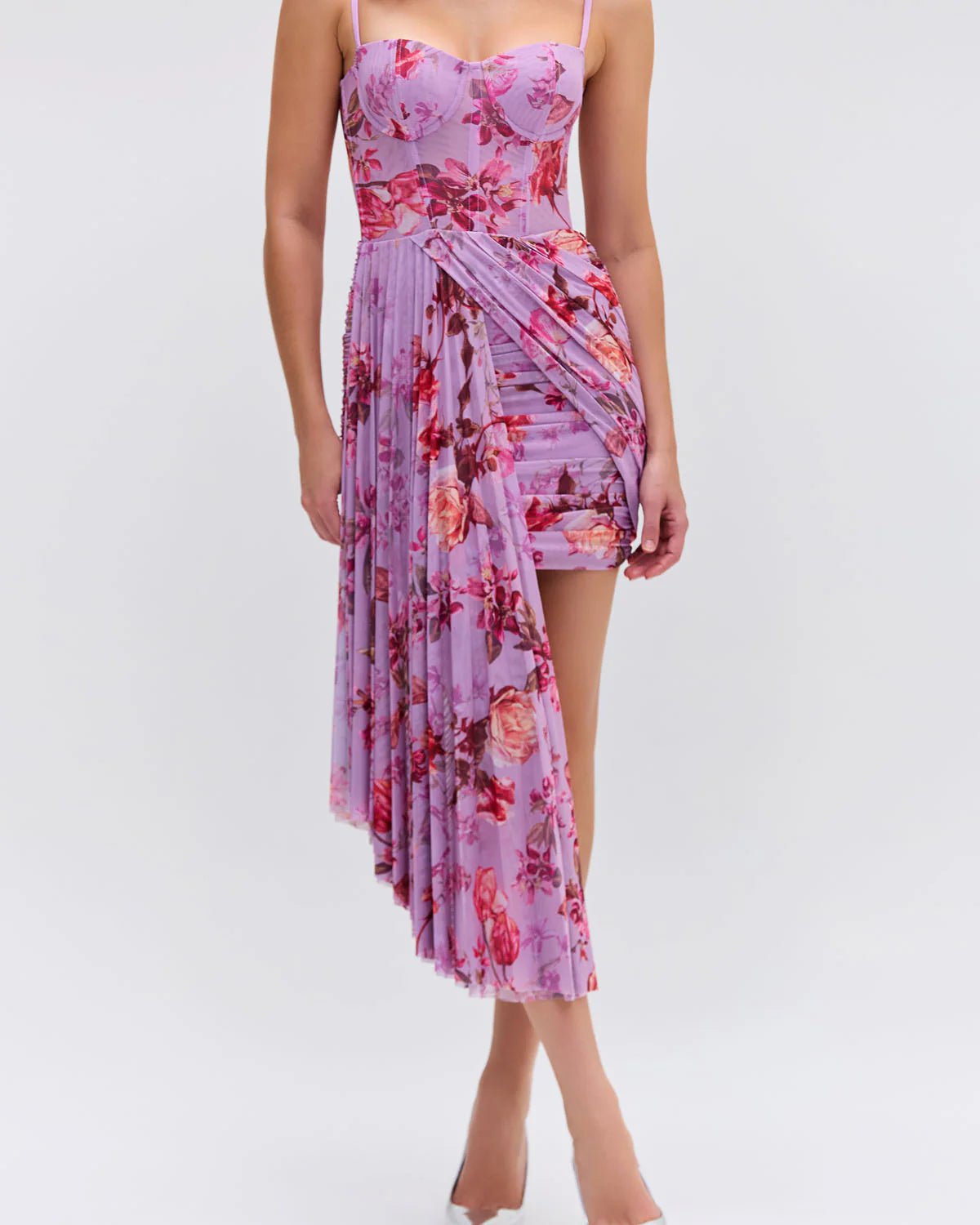 FLORAL HAZE BUSTIER MINI DRESS