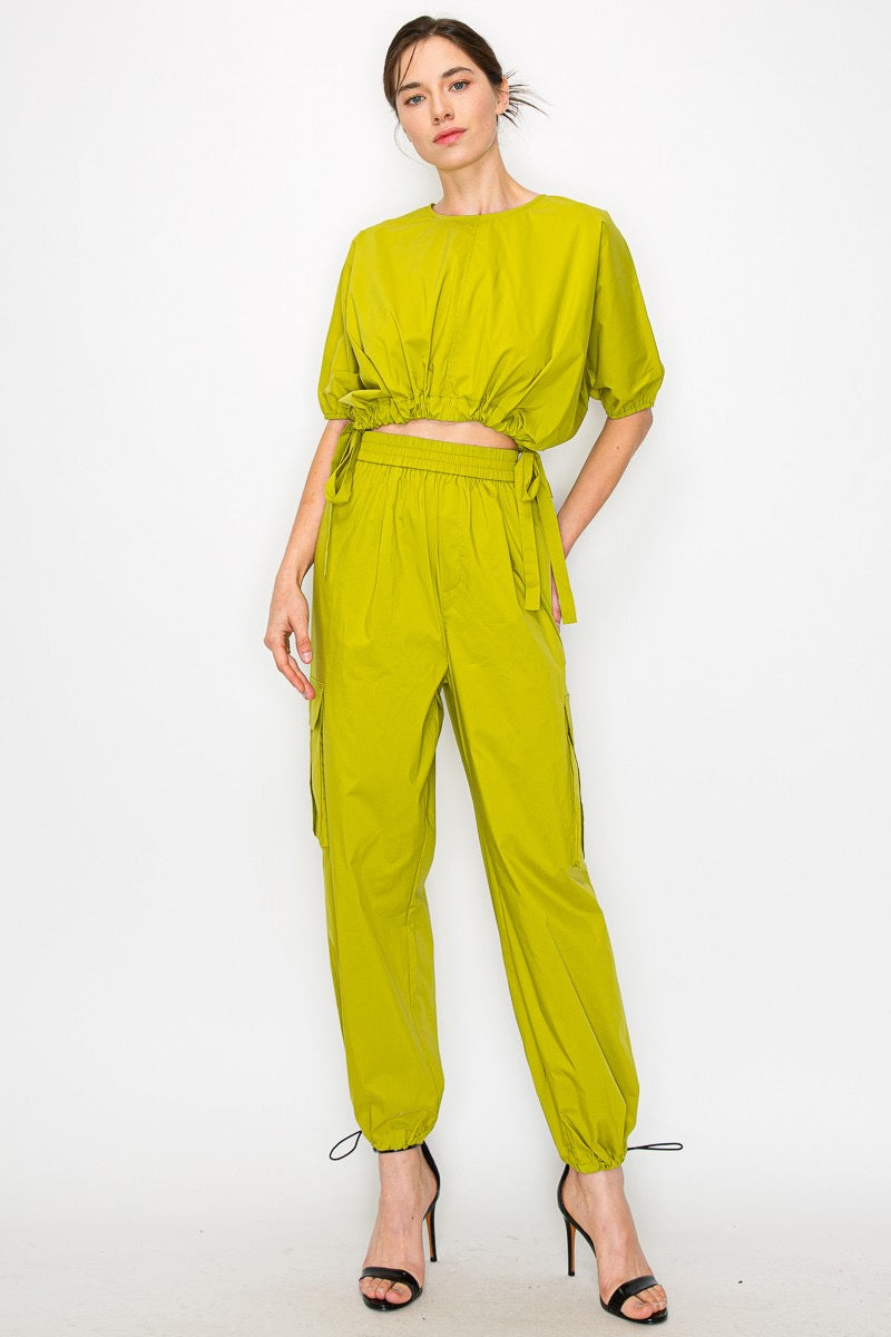 The Happy pants Set-Lime