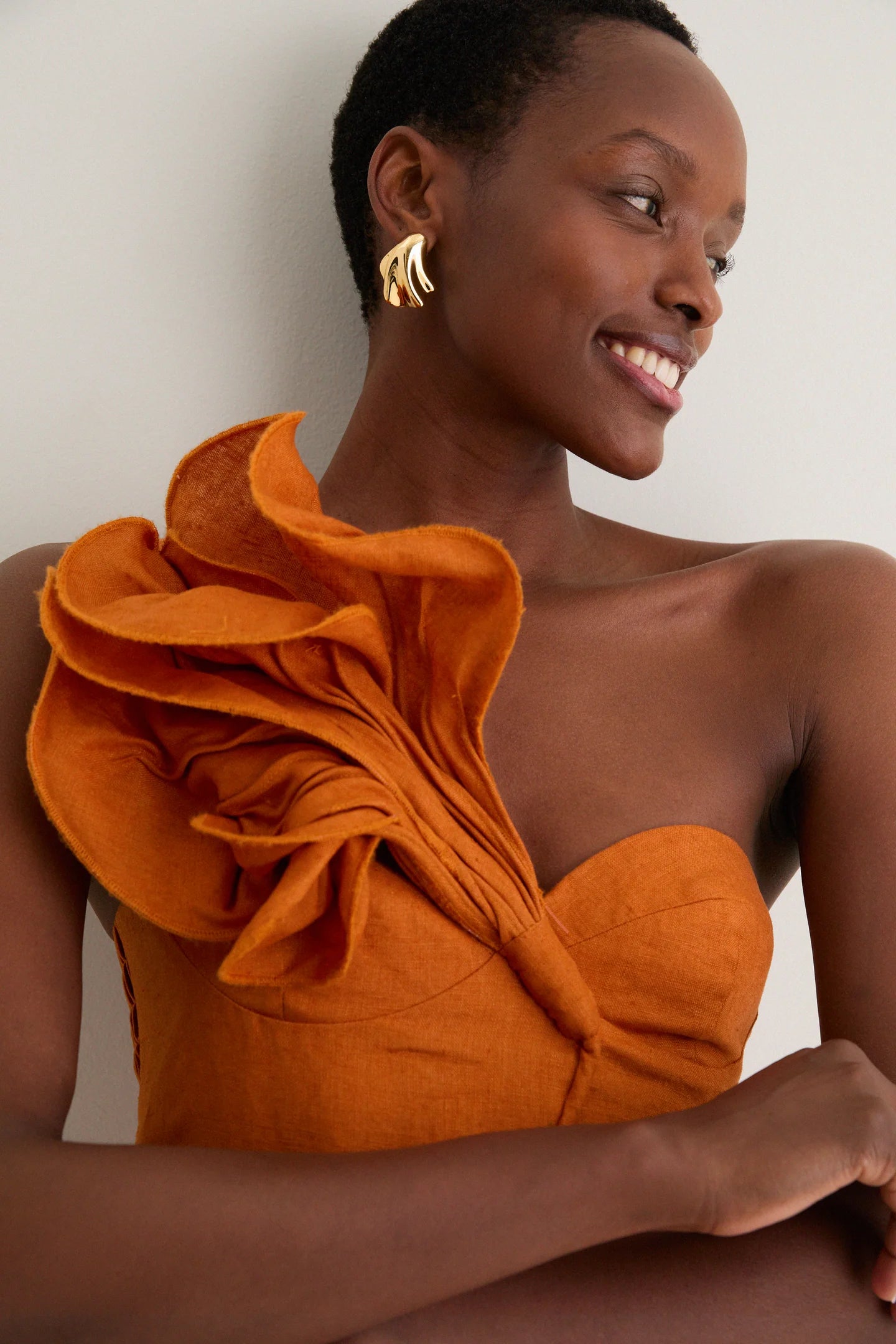 Mini Dress Orange Flower