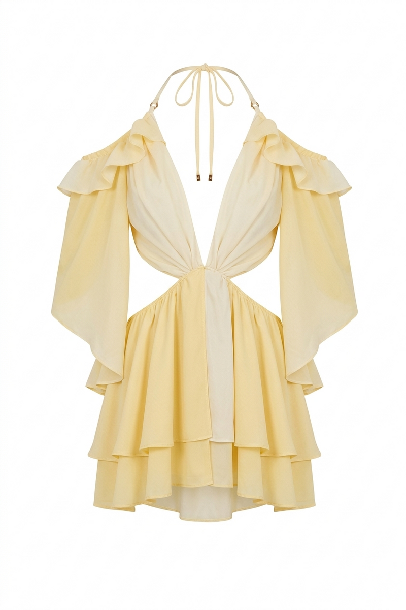 ALEX DRESS WITH YELLOW GRADIENT PRINT