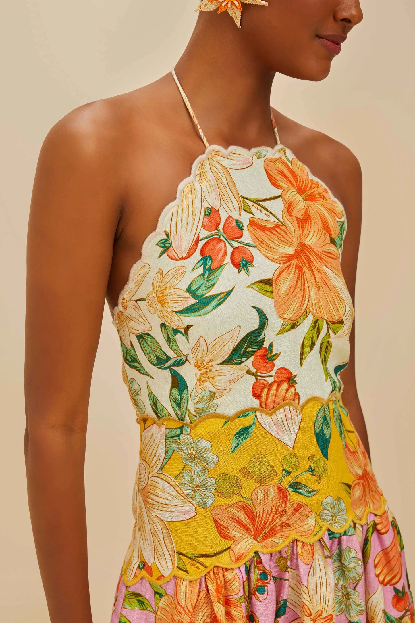 Guaragarden Linen Sleeveless Midi Dress