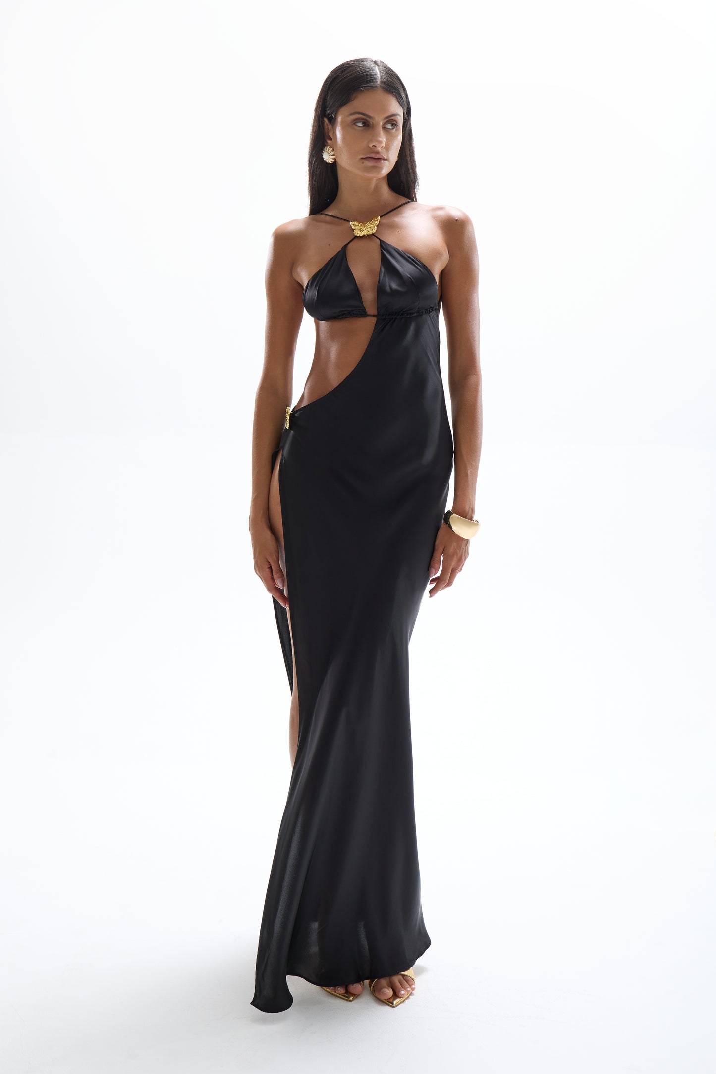 VILLA BUTTERFLY MAXI DRESS - BLACK
