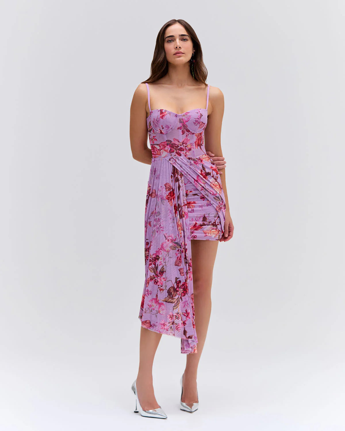FLORAL HAZE BUSTIER MINI DRESS