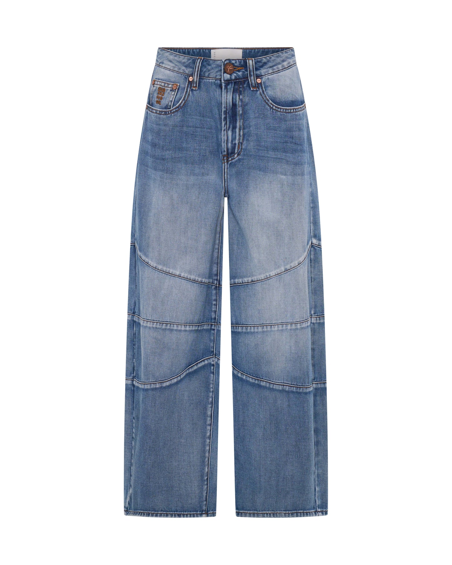 Barrel Leg Denim Jeans - Blue Summer