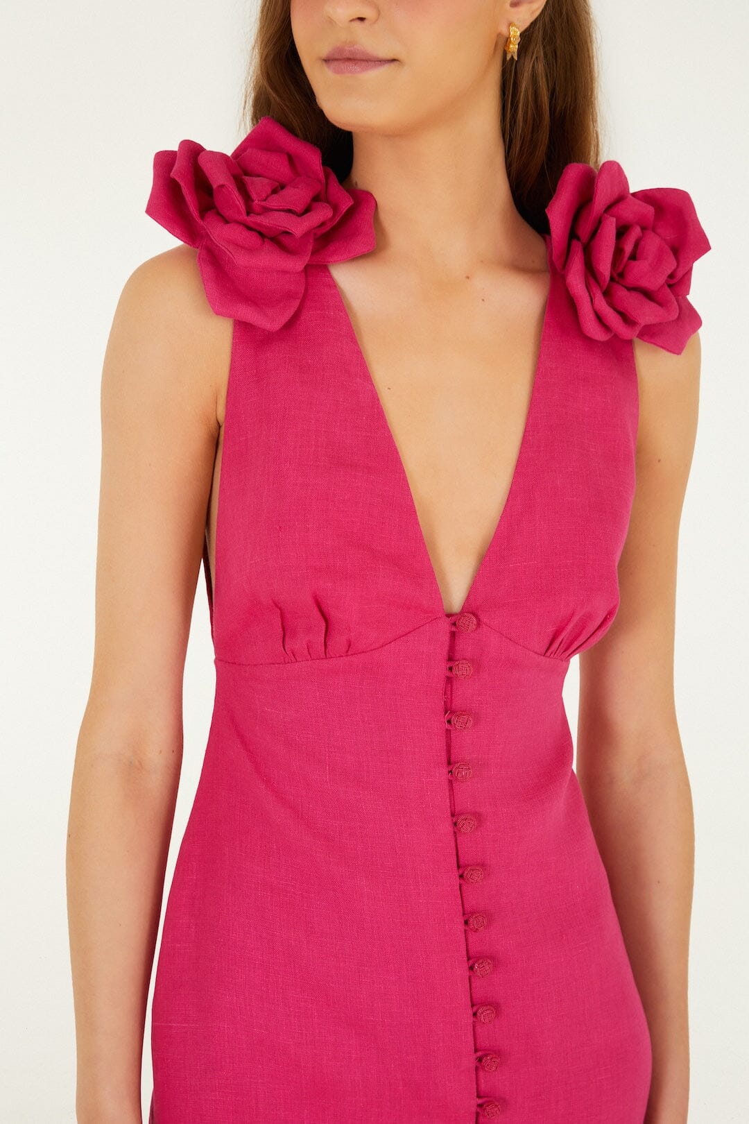 Pink 3d Flower Mini Dress