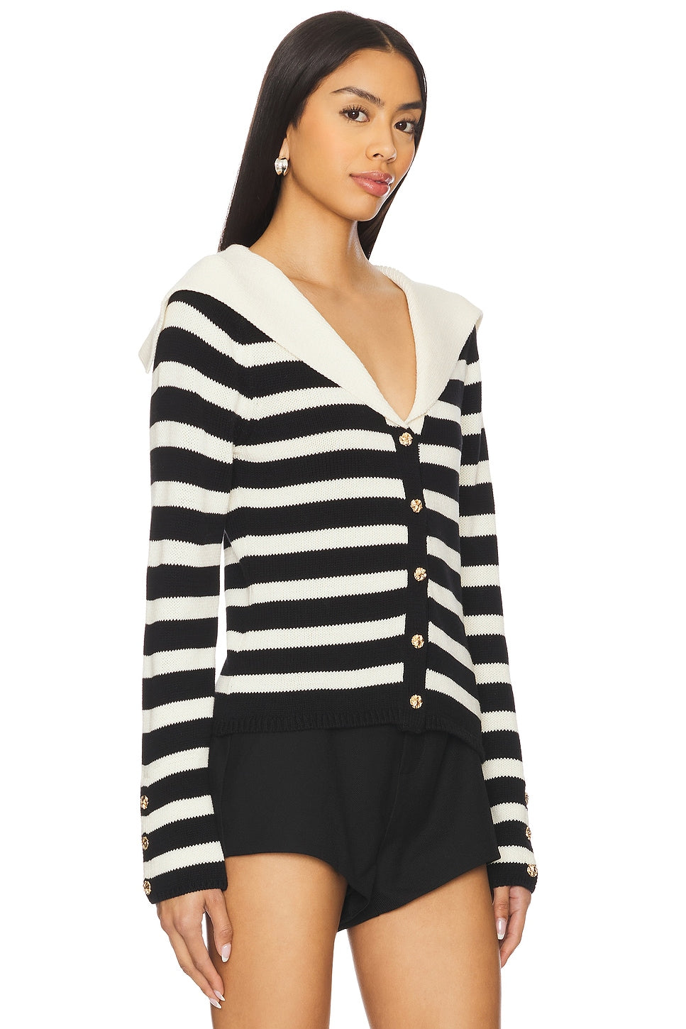 Analissa Stripe Sailor Collar Cardigan