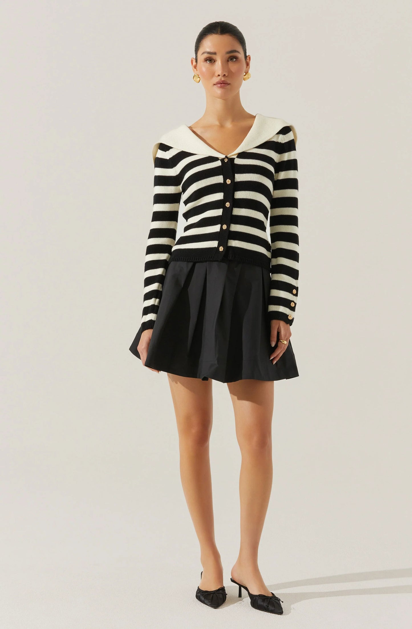 Antheia Pleated Mini Skirt-Black