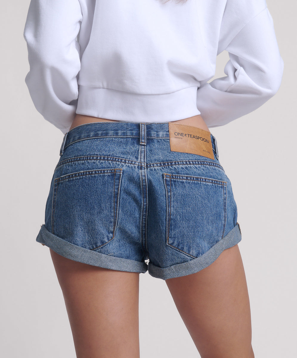 Bandits Denim Shorts - Blue Love