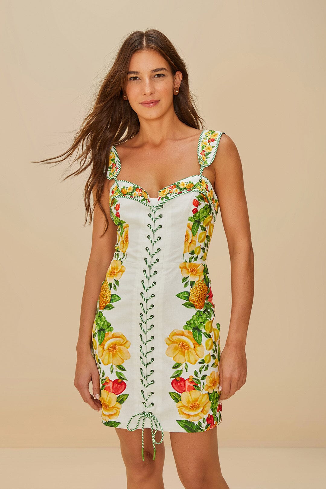 Off-White Picnic Flowers Mini Dress
