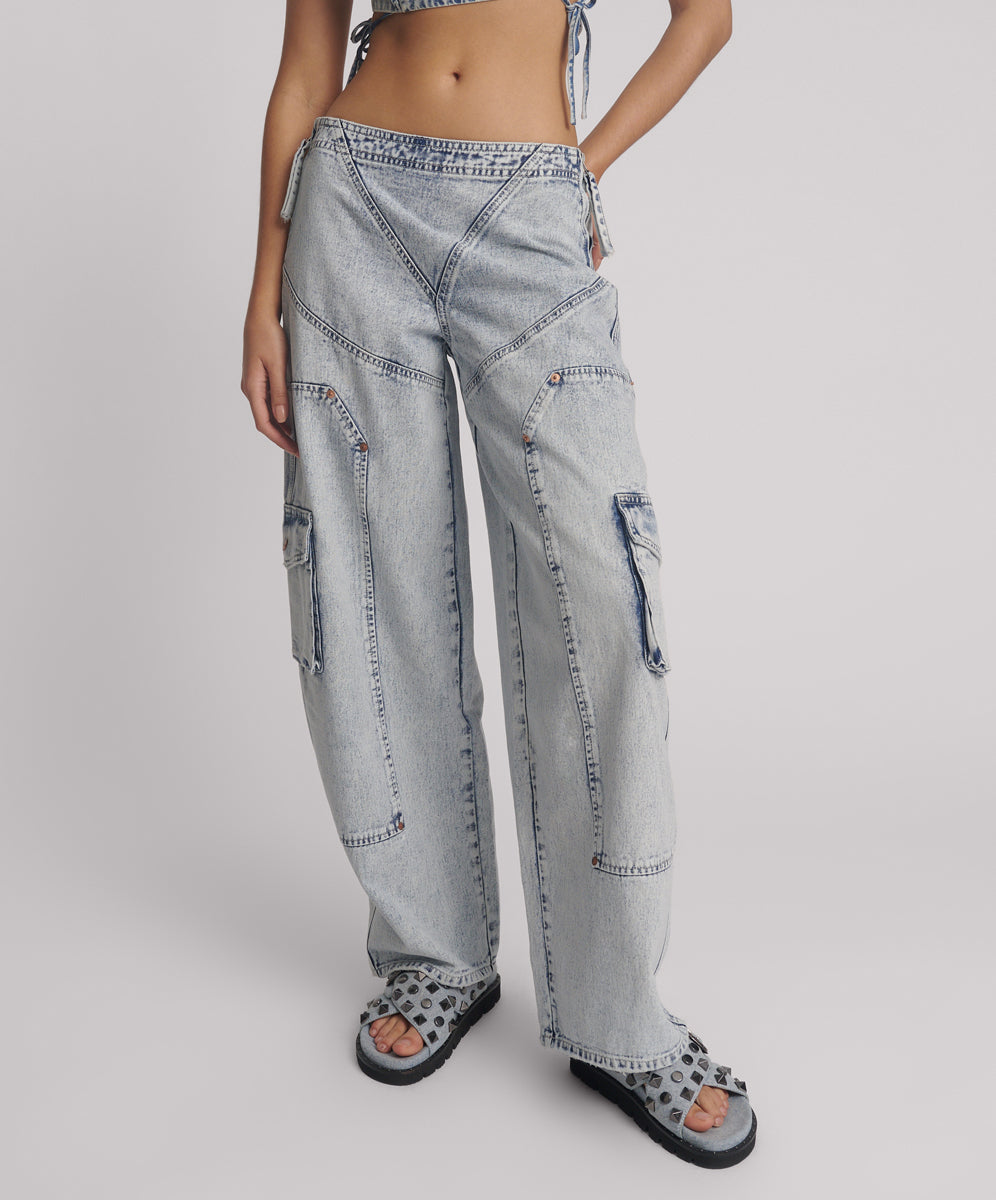 Ravens Barrel Leg Denim Jeans - Bahama Blue