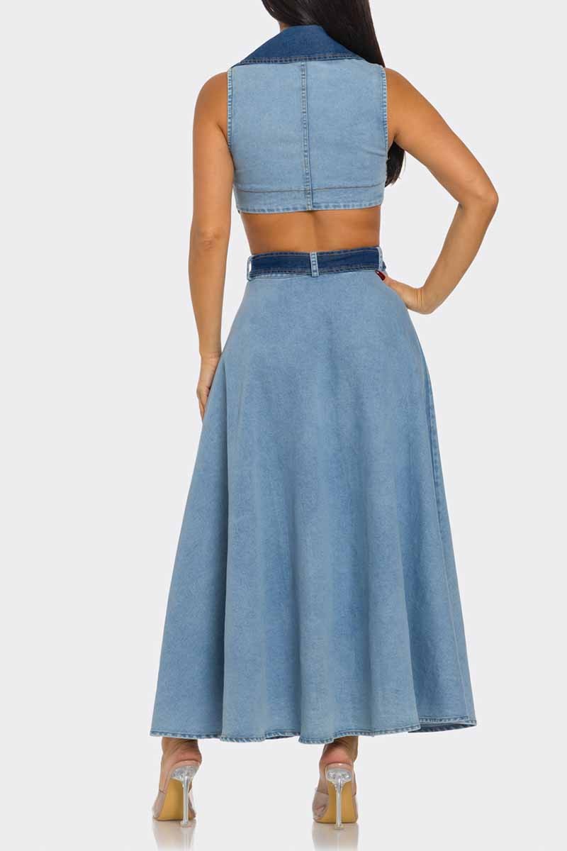 Delya Dress-Denim
