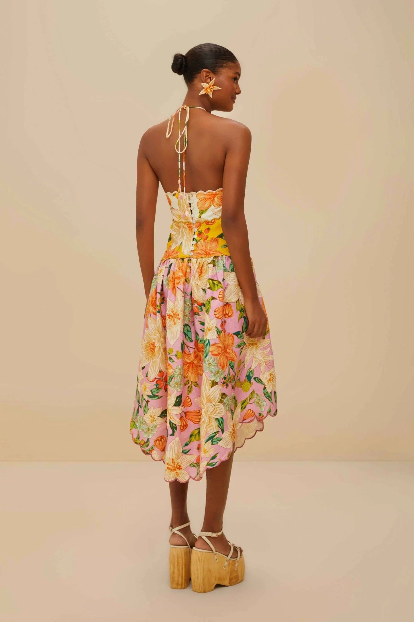 Guaragarden Linen Sleeveless Midi Dress
