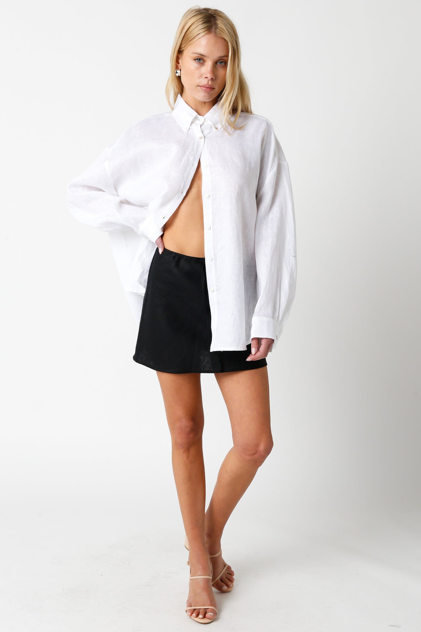 Elira Linen Shirt-White