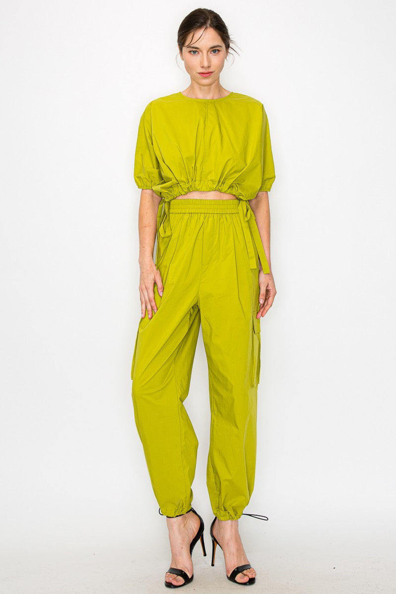 The Happy pants Set-Lime