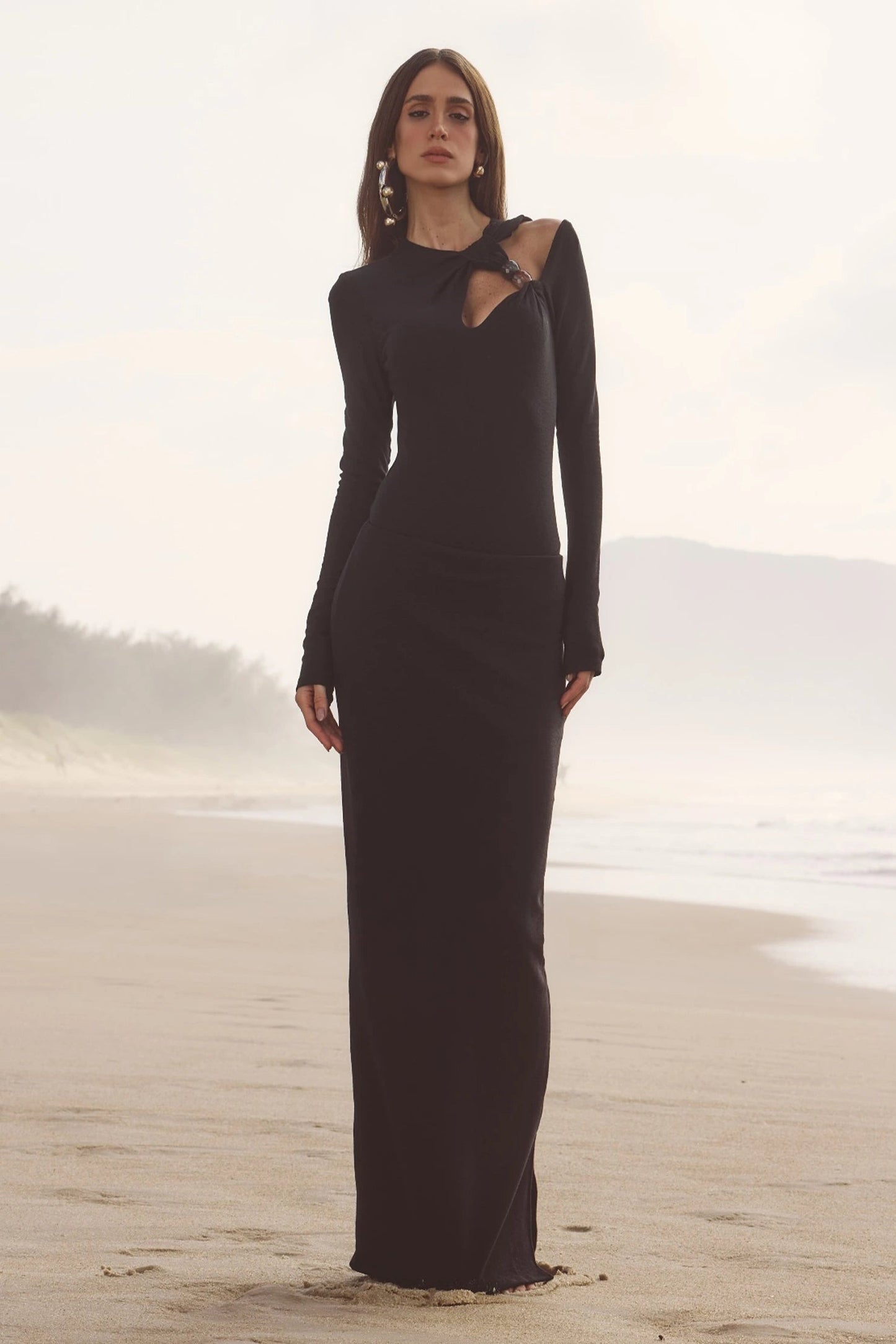 Marlene Sculptural Cut Bodysuit and Skirt Set