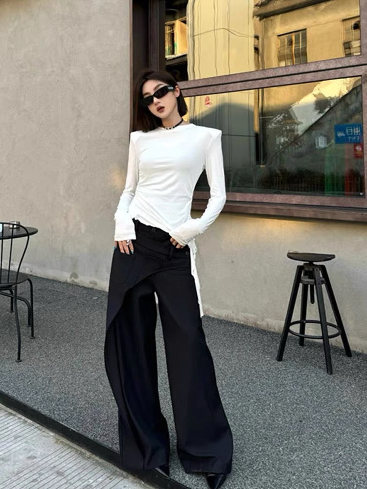 The 'Oblique Wrap' Wide-Leg Trousers