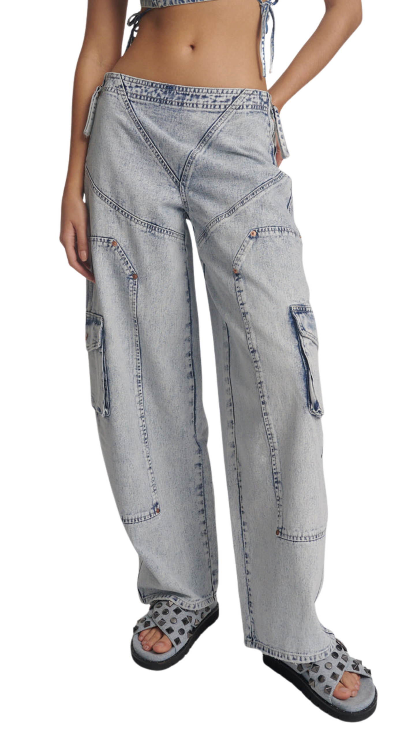 Ravens Barrel Leg Denim Jeans - Bahama Blue