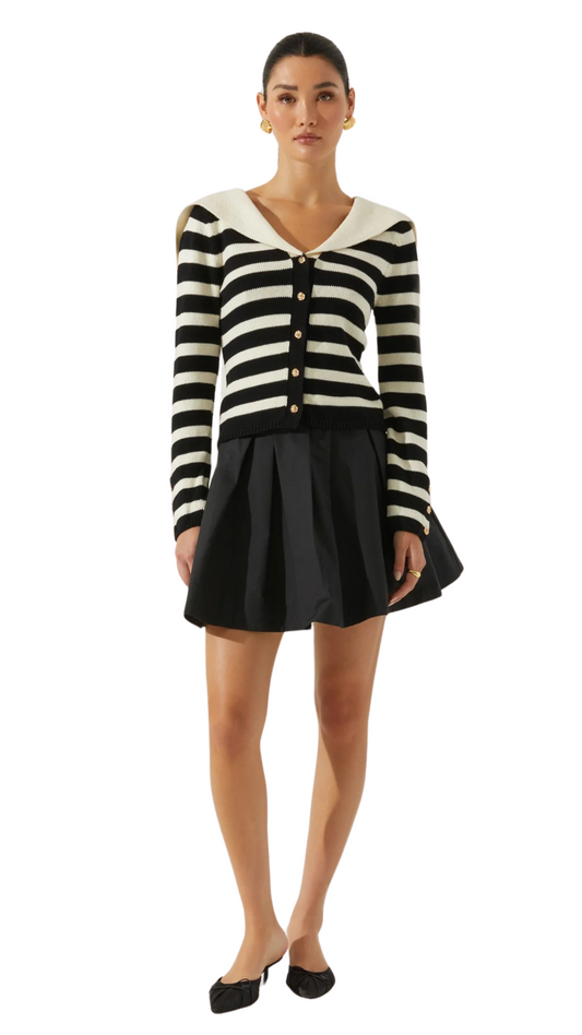 Analissa Stripe Sailor Collar Cardigan