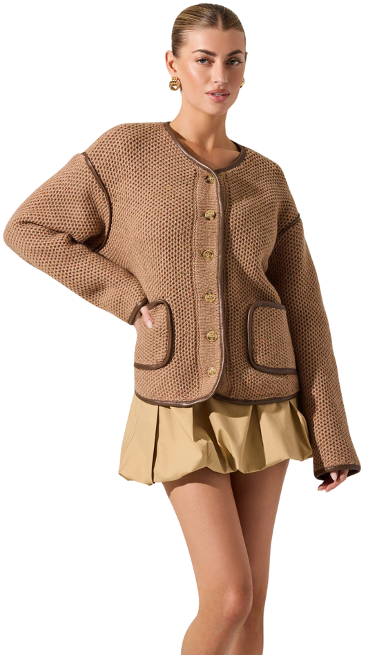 Kembrie Contrast Knit Sweater Jacket