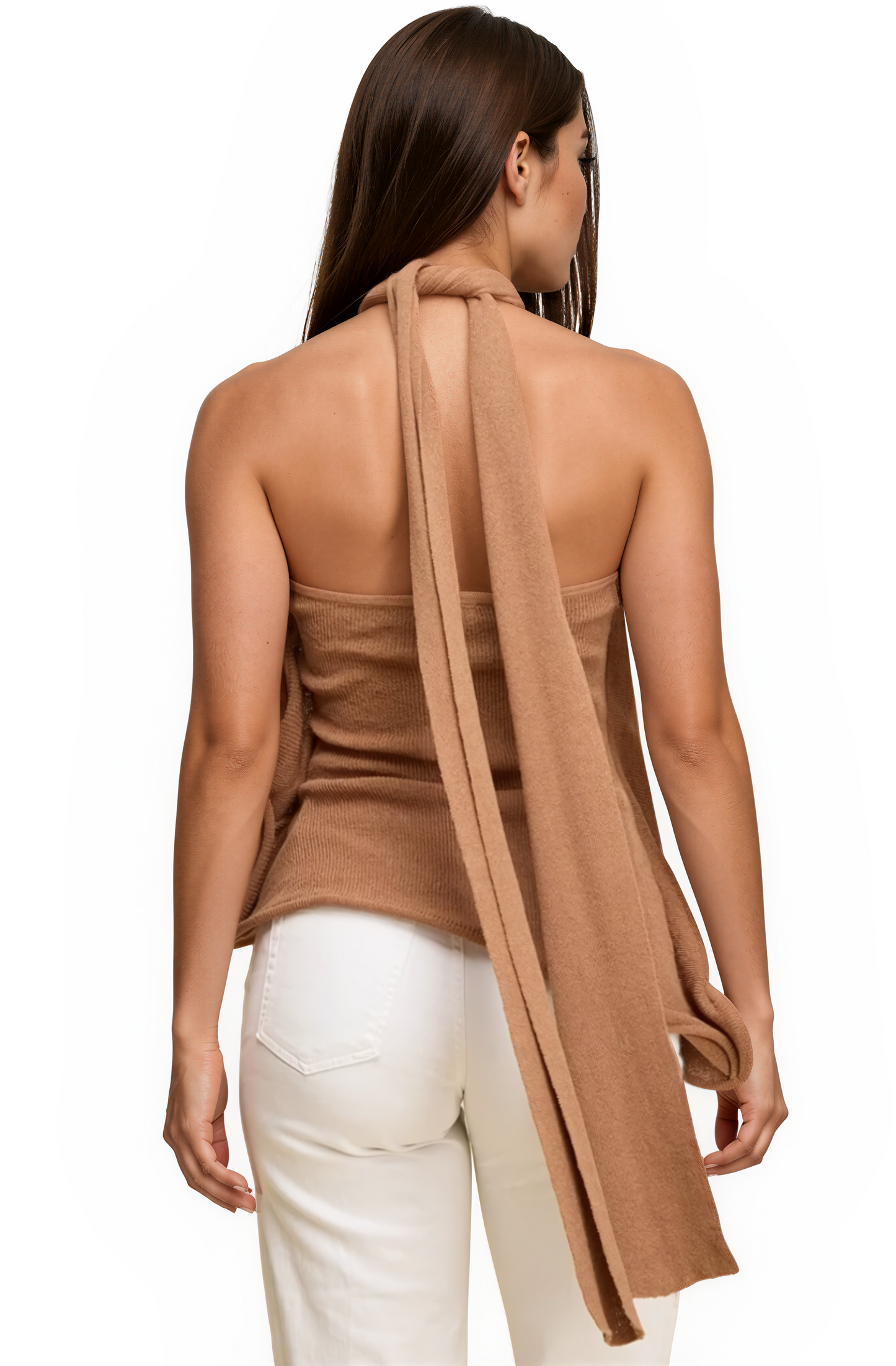 The Seraphina Halter Top - Beige