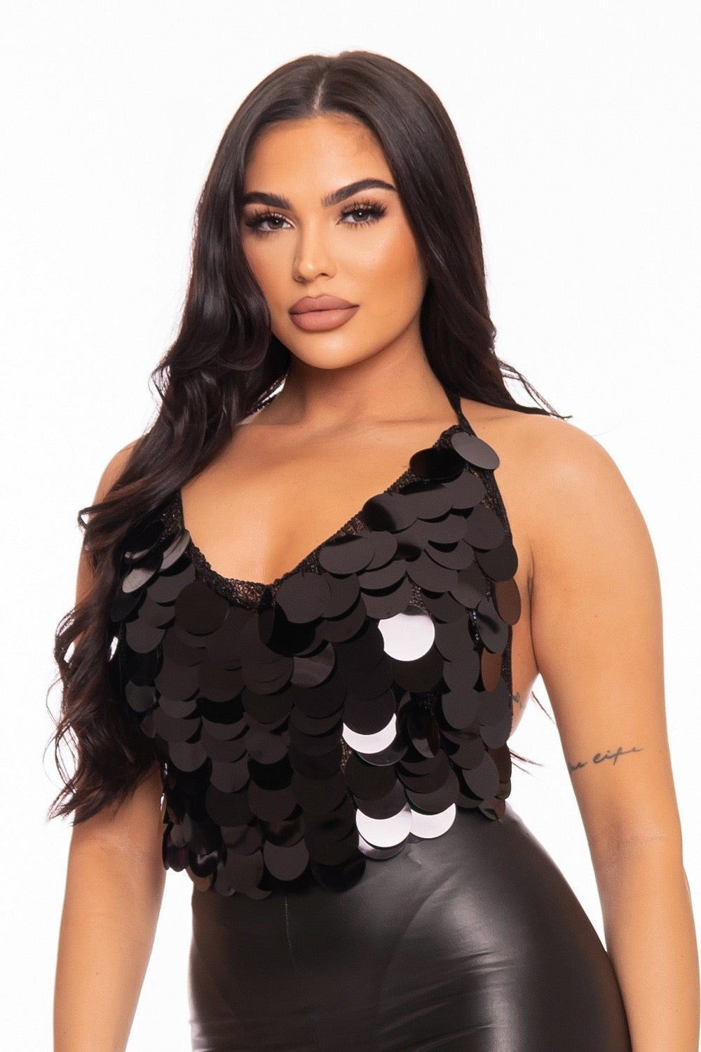 Black Sequin Top