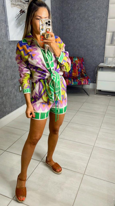 Geo Shorts Set